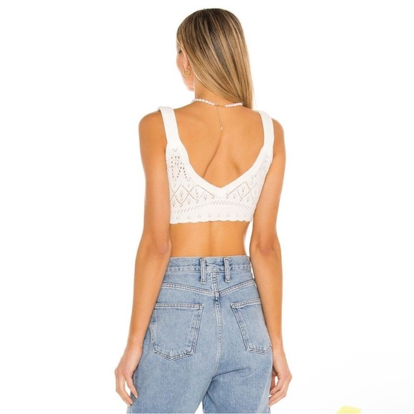 FOR LOVE & LEMONS Crop Tank BLANCA Crochet Bra large - Picture 2 of 5